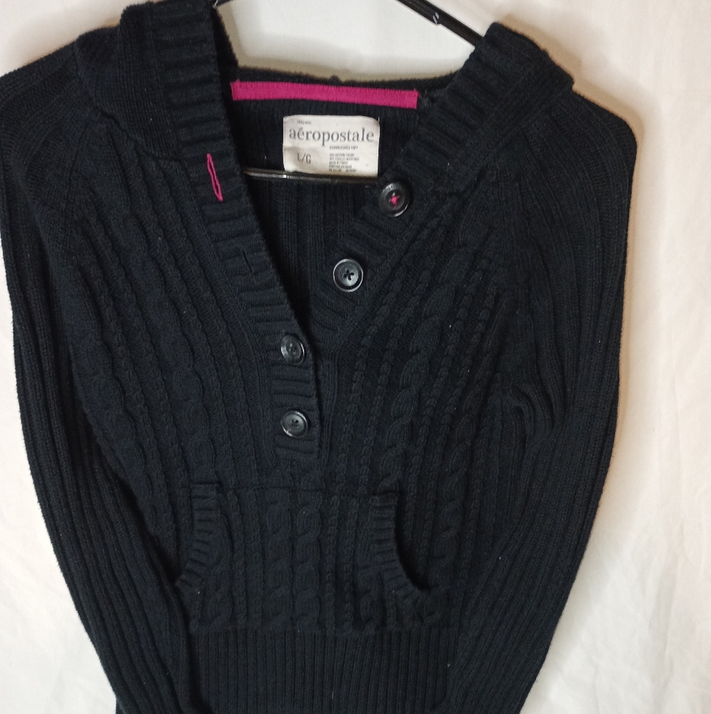 Aeropostale Cable Knit Button Sweater